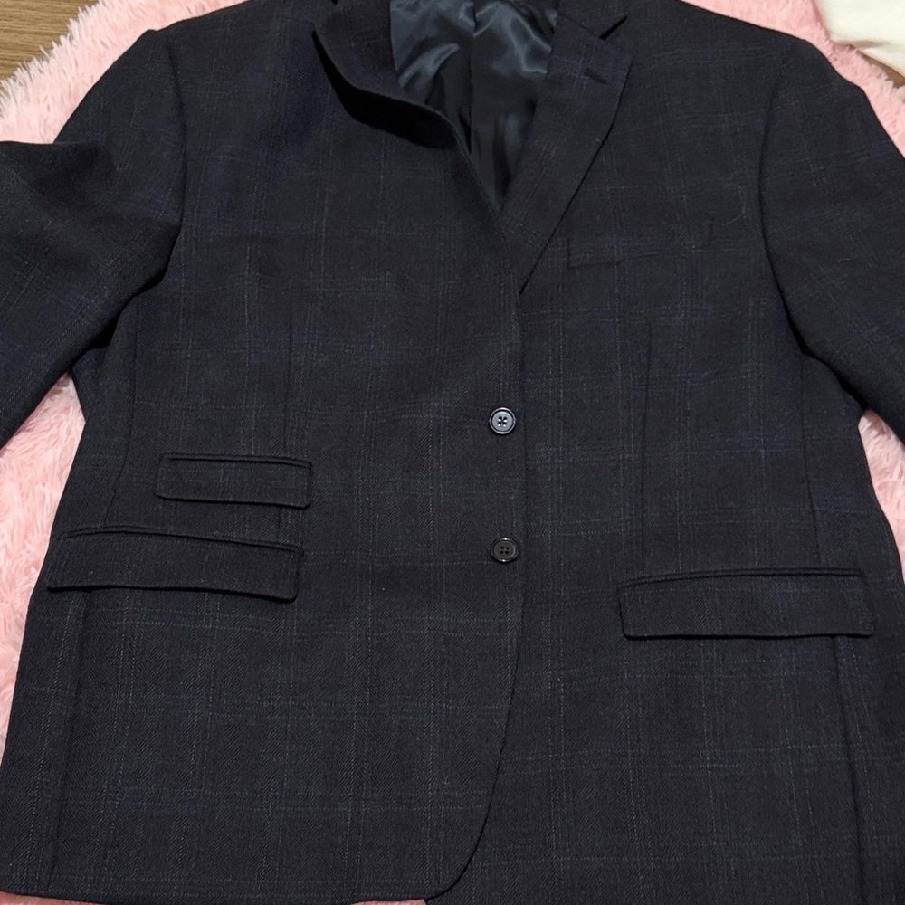 Ralph Lauren Dark Navy Plaid Sport Coat Blazer